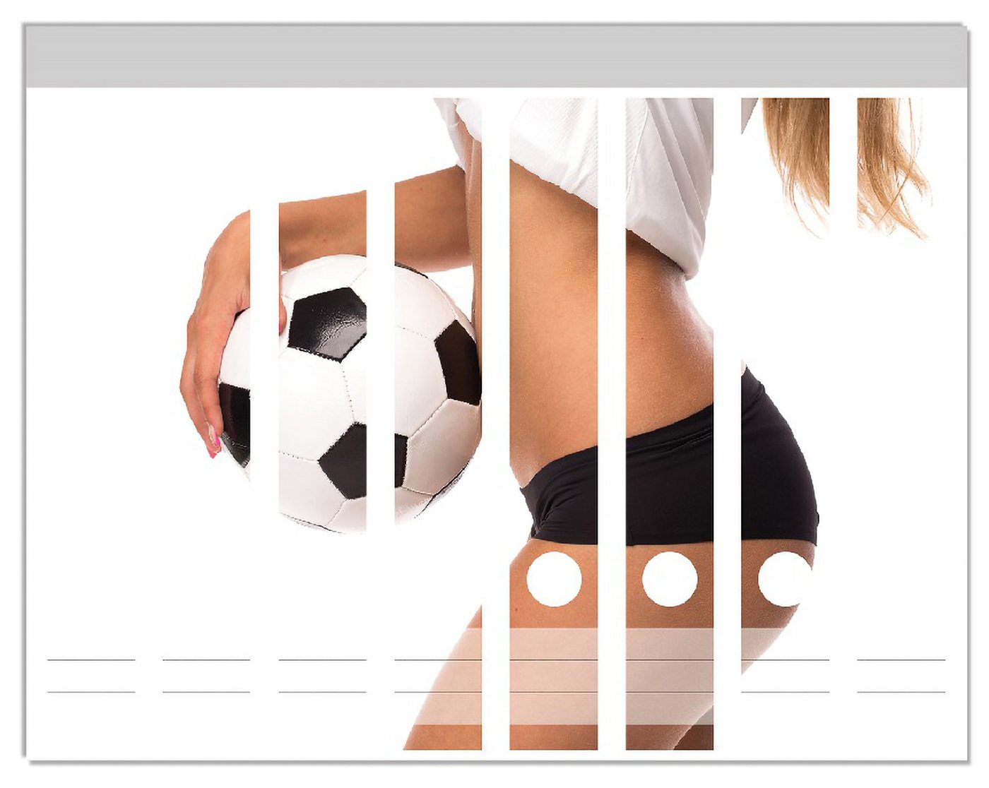 Wallario Etiketten Fußball - sexy Frau mit einem Fußball, Ordnerrücken-Sticker in verschiedenen Ausführungen Wallario Etiketten Fußball - sexy Frau mit einem Fußball, Ordnerrücken-Sticker in verschiedenen Ausführungen von Wallario