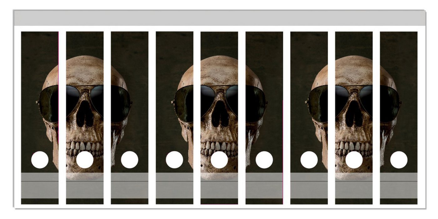 Wallario Etiketten Totenschädel mit cooler Sonnenbrille, Ordnerrücken-Sticker in verschiedenen Ausführungen Wallario Etiketten Totenschädel mit cooler Sonnenbrille, Ordnerrücken-Sticker in verschiedenen Ausführungen von Wallario