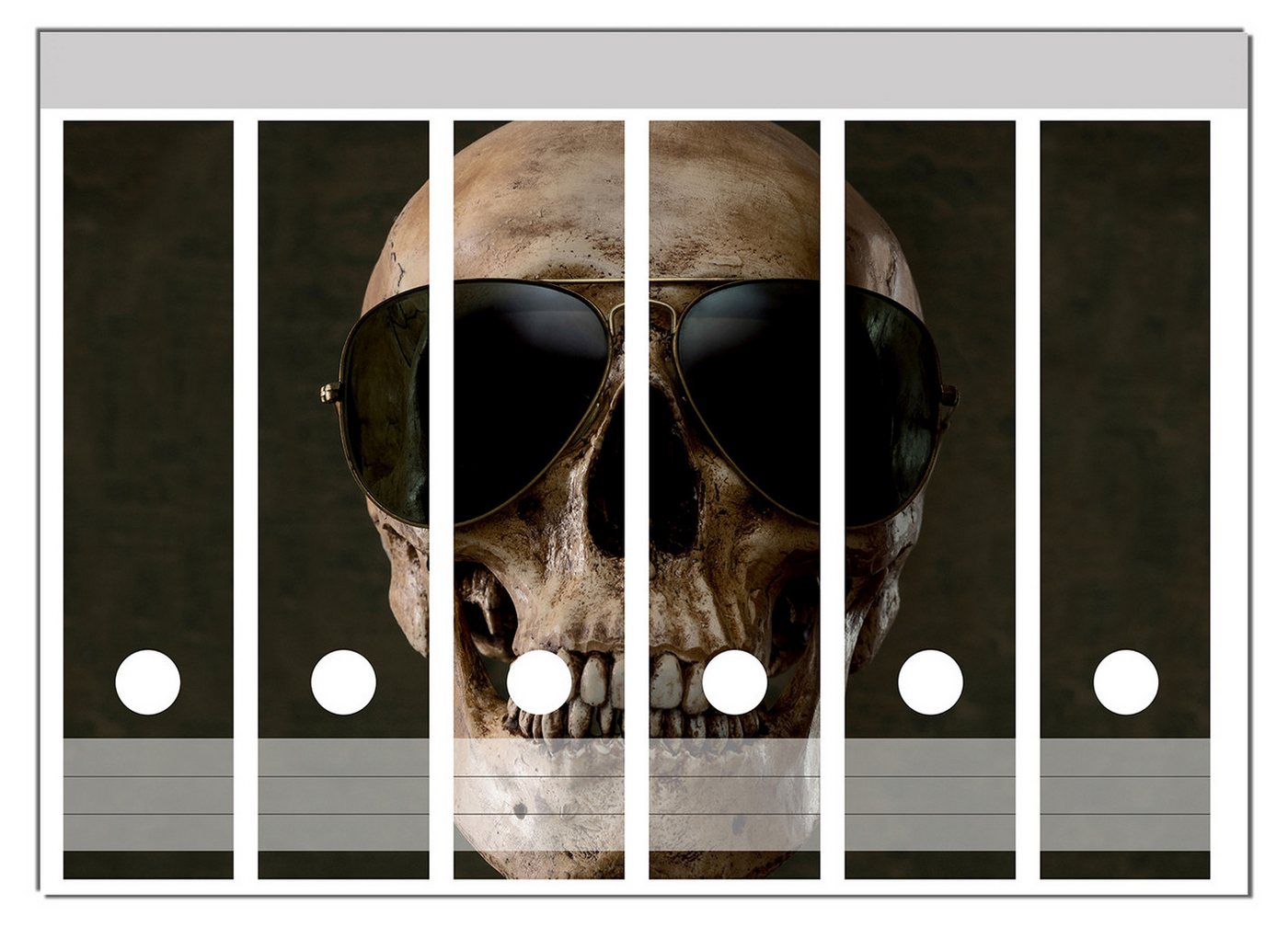 Wallario Etiketten Totenschädel mit cooler Sonnenbrille, Ordnerrücken-Sticker in verschiedenen Ausführungen Wallario Etiketten Totenschädel mit cooler Sonnenbrille, Ordnerrücken-Sticker in verschiedenen Ausführungen von Wallario