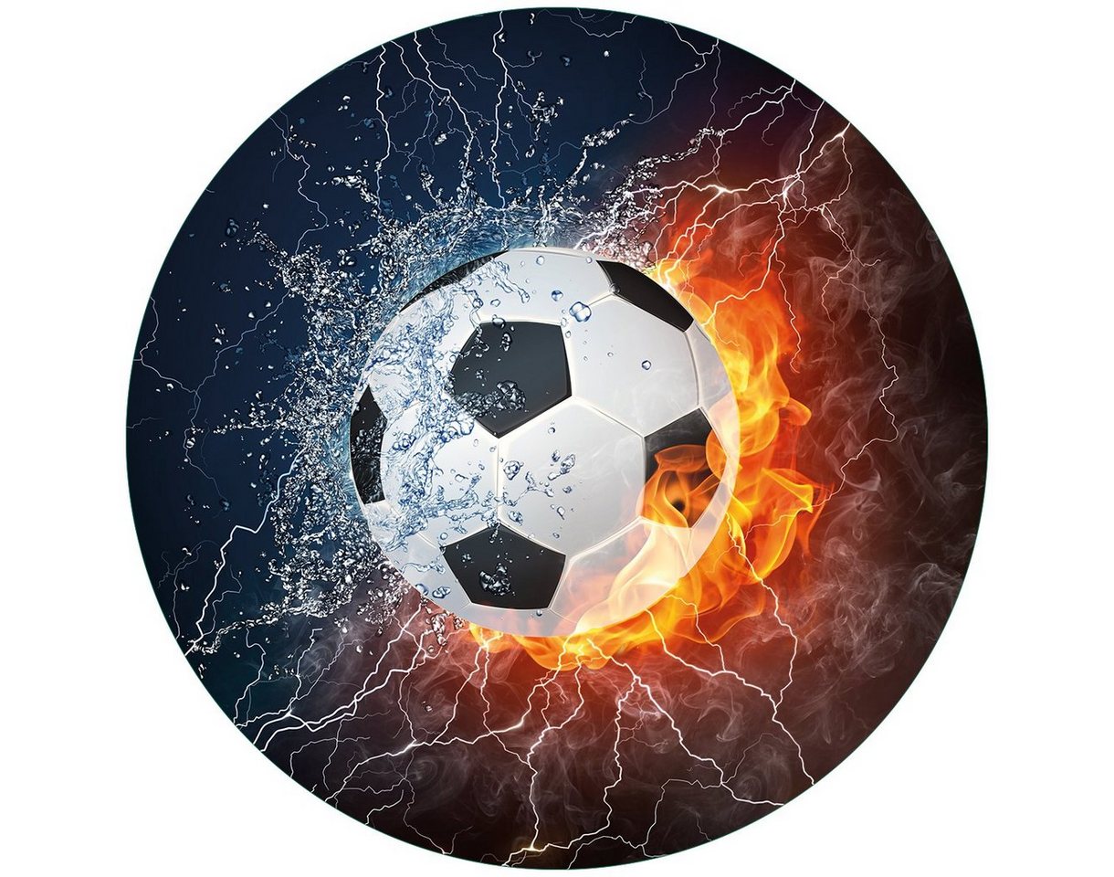 Wallario Glasbild, Fußball - Feuer und Wasser, in verschiedenen Ausführungen Wallario Glasbild, Fußball - Feuer und Wasser, in verschiedenen Ausführungen von Wallario