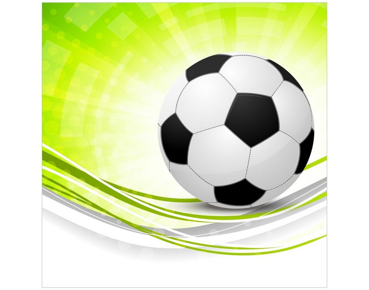 Wallario Glasbild, Fußball - grün weiße Wellen Muster, in verschiedenen Ausführungen Wallario Glasbild, Fußball - grün weiße Wellen Muster, in verschiedenen Ausführungen von Wallario