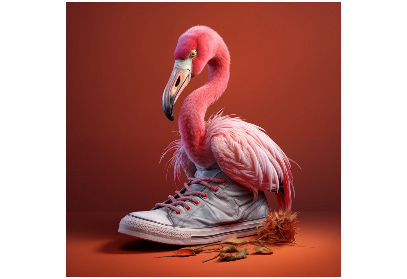 Wallario Möbelfolie Flamingo im Sneaker von Wallario