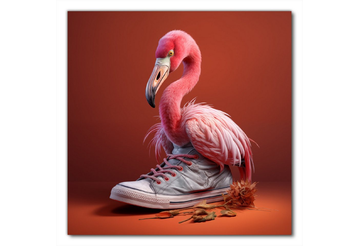 Wallario Möbelfolie Flamingo im Sneaker Wallario Möbelfolie Flamingo im Sneaker von Wallario
