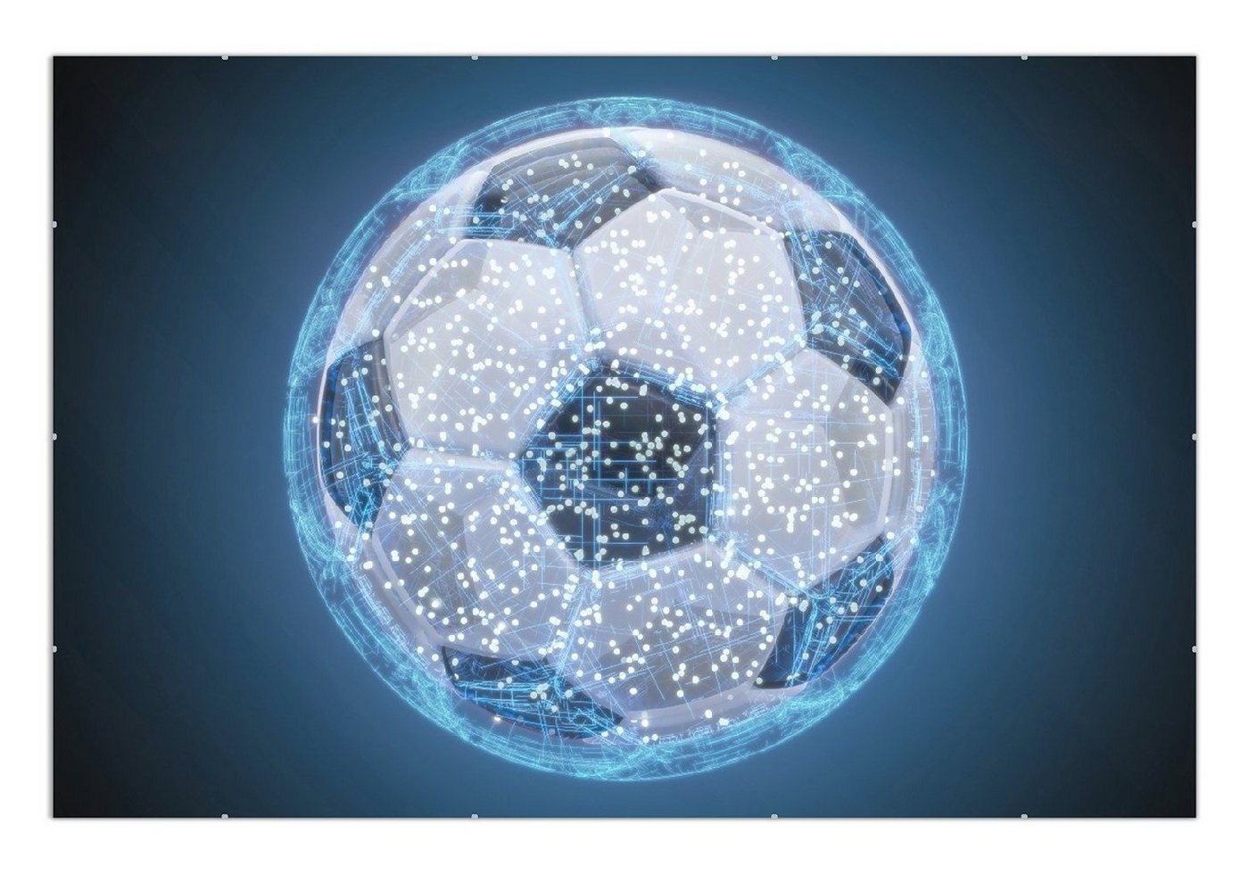 Wallario Poster, Fußball digital - Netzwerk in blau, in verschiedenen Ausführungen Wallario Poster, Fußball digital - Netzwerk in blau, in verschiedenen Ausführungen von Wallario