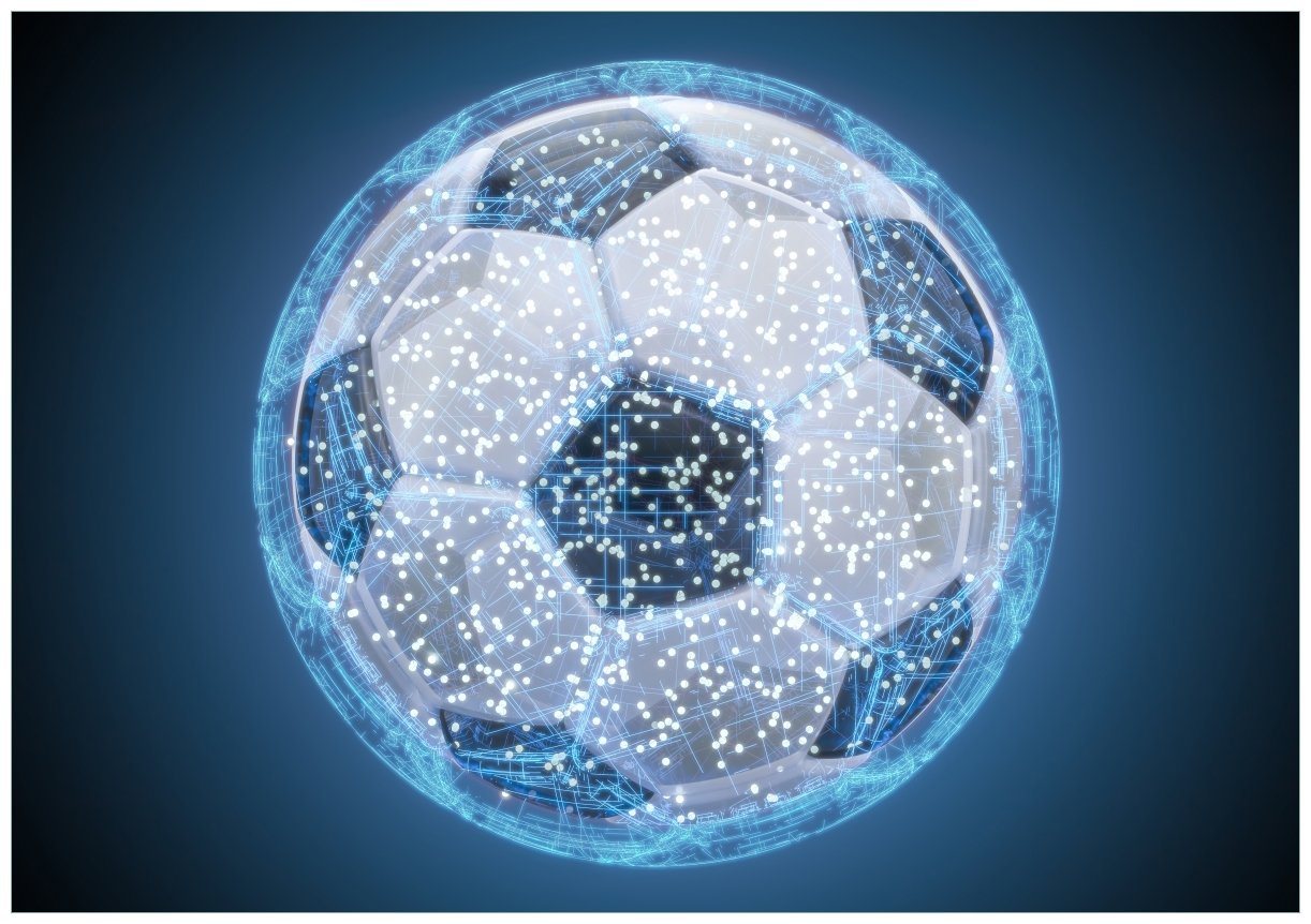 Wallario Poster, Fußball digital - Netzwerk in blau, in verschiedenen Ausführungen Wallario Poster, Fußball digital - Netzwerk in blau, in verschiedenen Ausführungen von Wallario