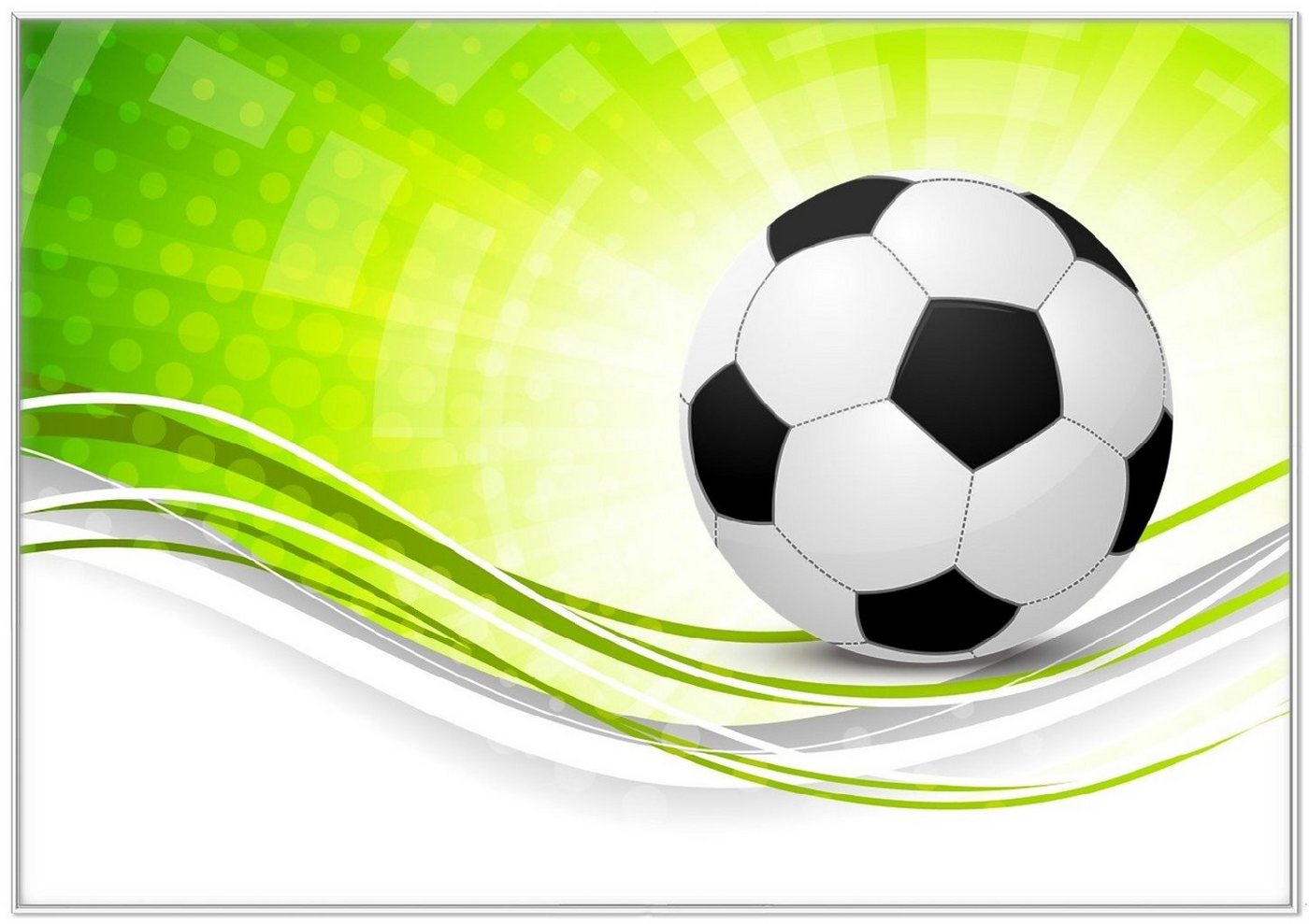 Wallario Poster, Fußball - grün weiße Wellen Muster, in verschiedenen Ausführungen Wallario Poster, Fußball - grün weiße Wellen Muster, in verschiedenen Ausführungen von Wallario