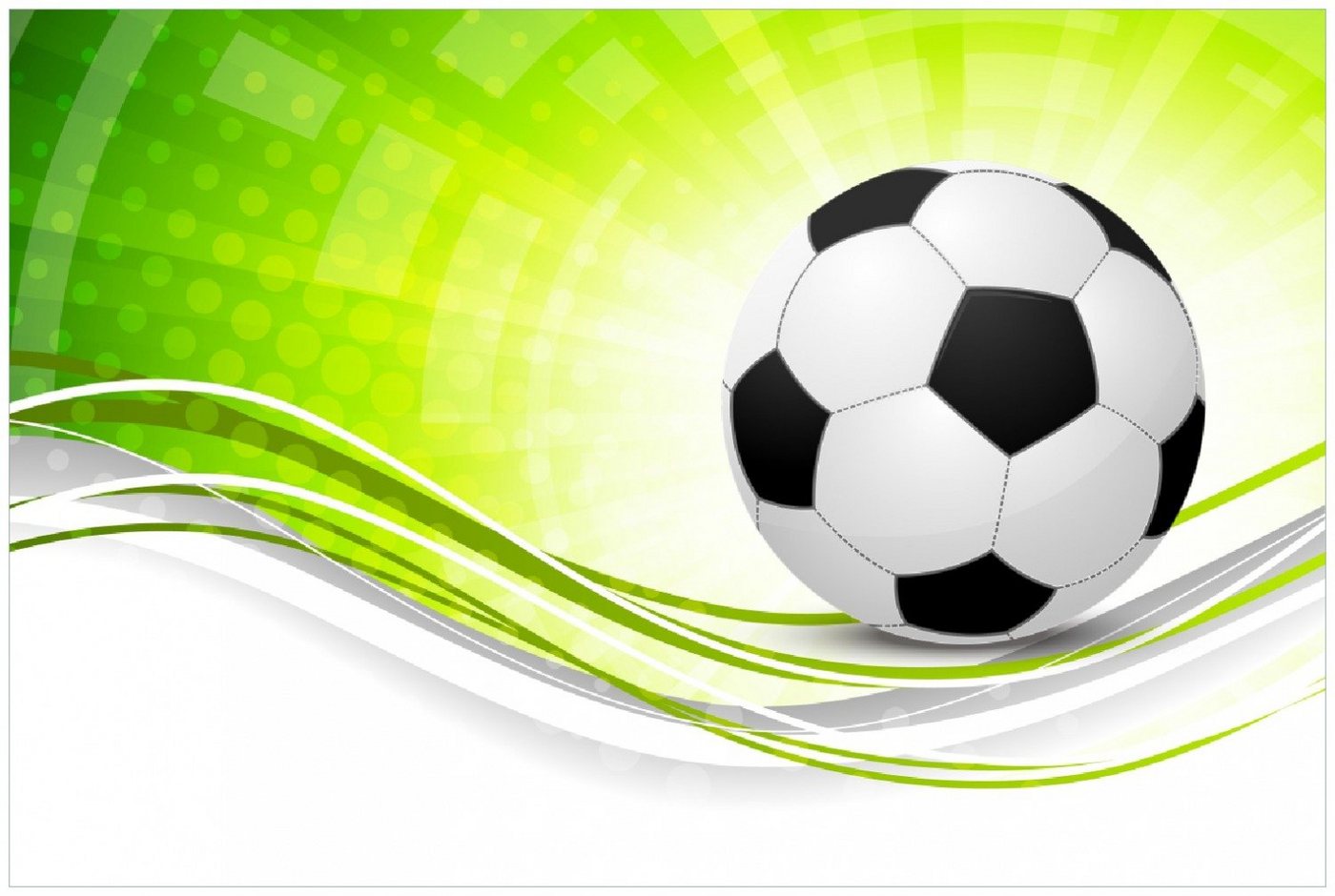 Wallario Poster, Fußball - grün weiße Wellen Muster, in verschiedenen Ausführungen Wallario Poster, Fußball - grün weiße Wellen Muster, in verschiedenen Ausführungen von Wallario
