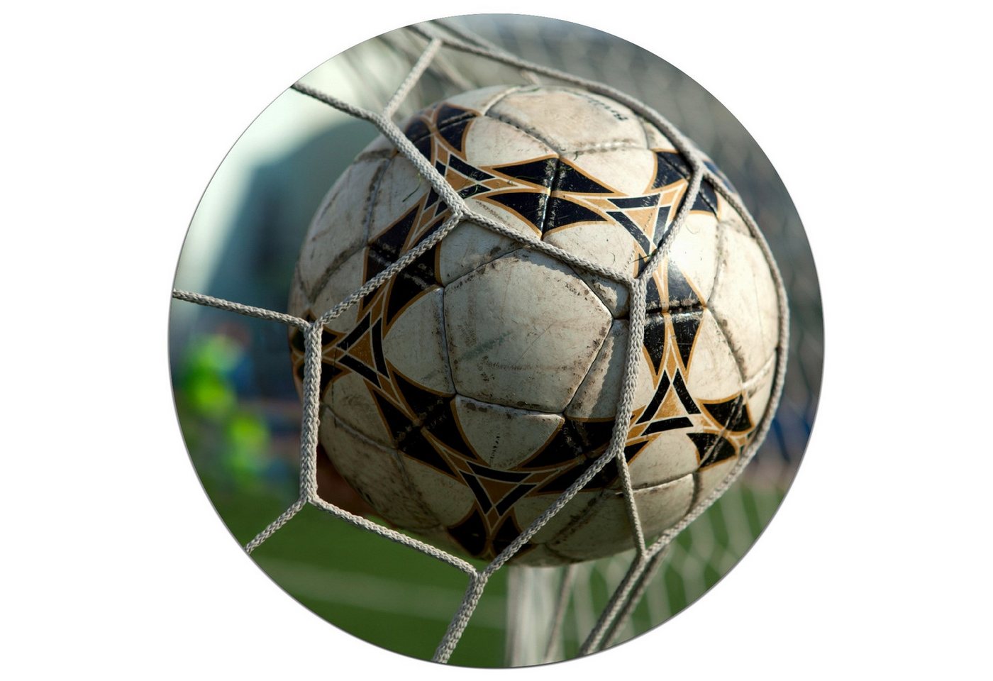 Wallario Wandfolie, Fußball - Ball im Tor - Bolzplatz, wasserresistent, geeignet für Bad und Dusche Wallario Wandfolie, Fußball - Ball im Tor - Bolzplatz, wasserresistent, geeignet für Bad und Dusche von Wallario