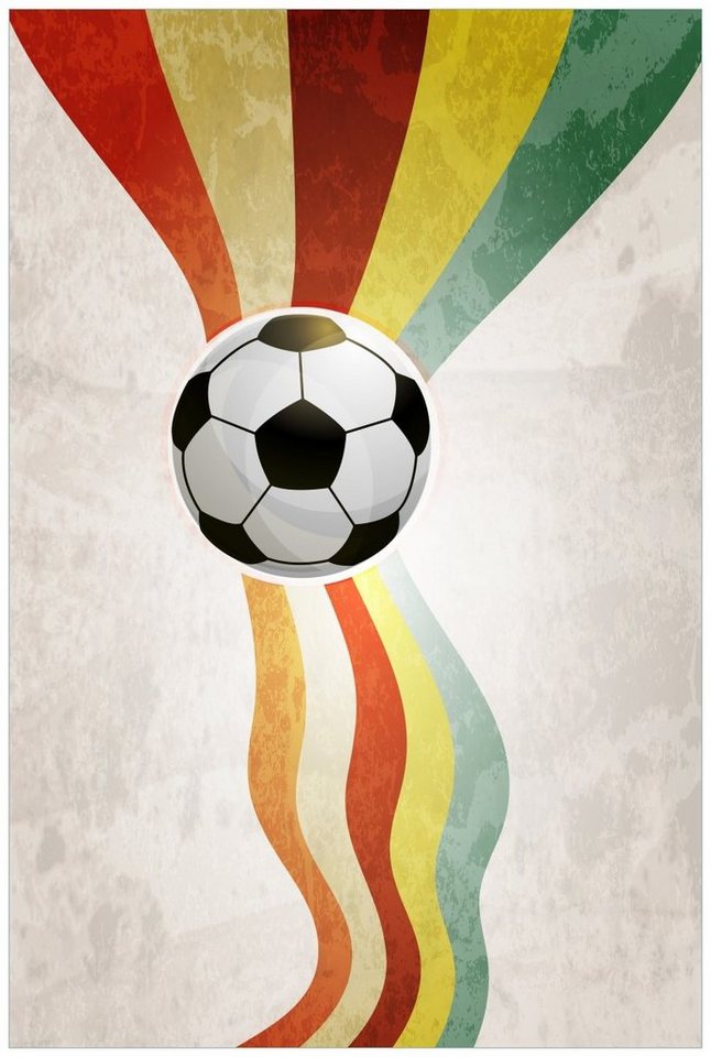 Wallario Wandfolie, Fußball - Ball in bunten Wellen II, in verschiedenen Ausführungen Wallario Wandfolie, Fußball - Ball in bunten Wellen II, in verschiedenen Ausführungen von Wallario