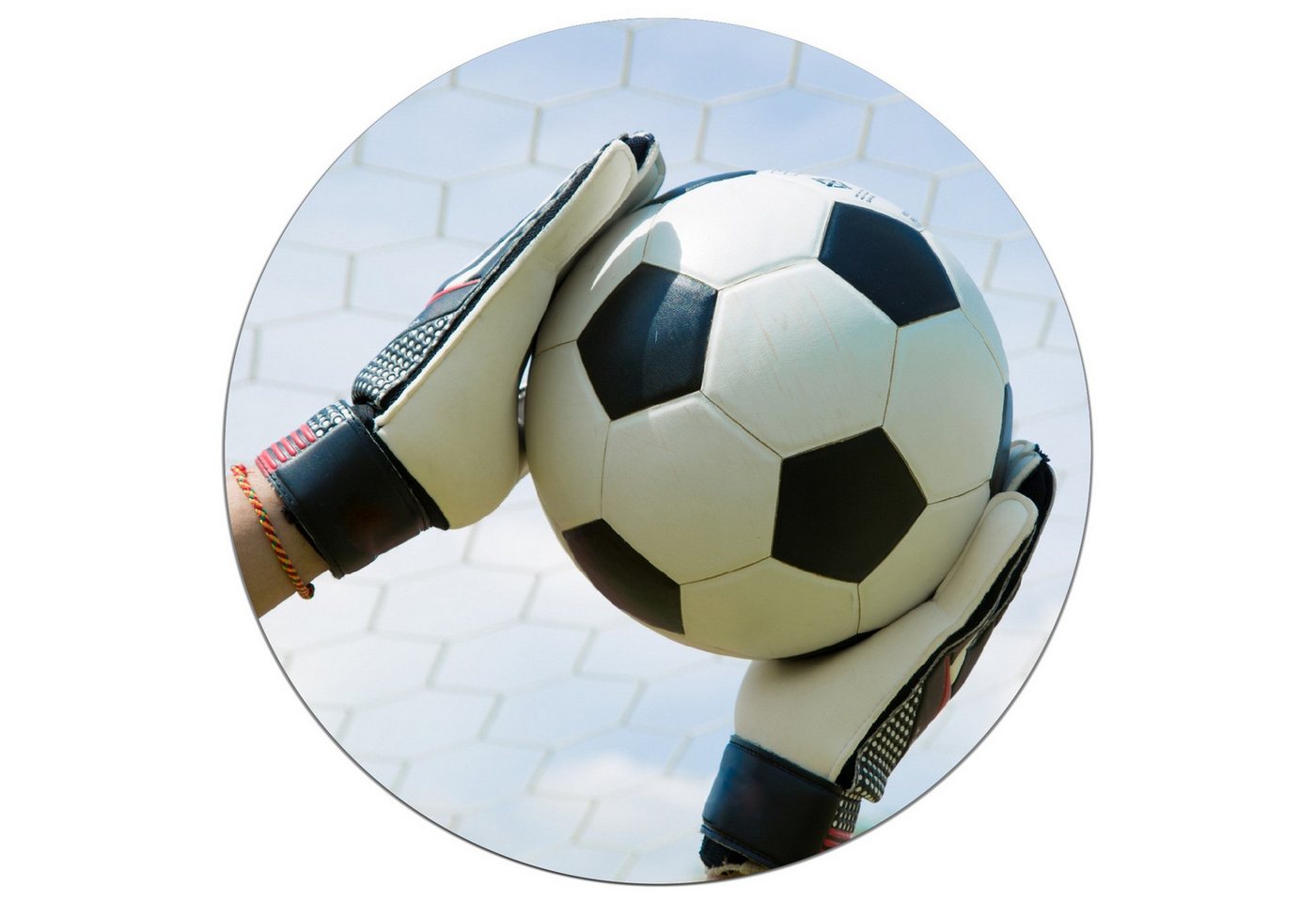 Wallario Wandfolie, Fußball - Torwart im Tor vor blauem Himmel, wasserresistent, geeignet für Bad und Dusche Wallario Wandfolie, Fußball - Torwart im Tor vor blauem Himmel, wasserresistent, geeignet für Bad und Dusche von Wallario