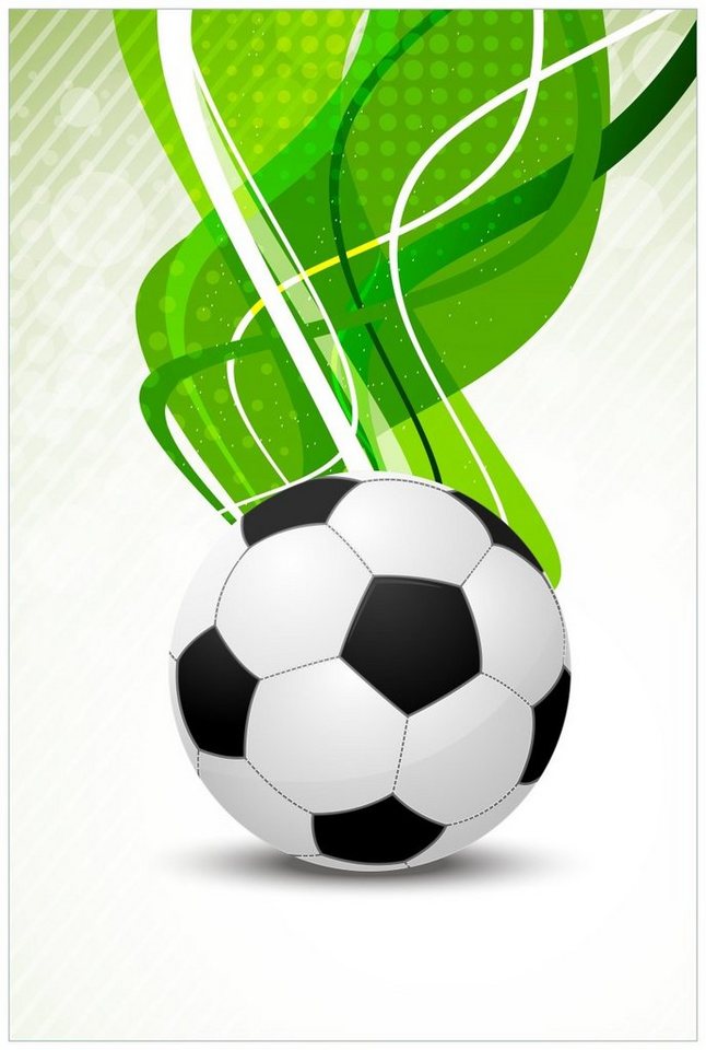 Wallario Wandfolie, Fußball Wellenmuster in grün weiß, in verschiedenen Ausführungen Wallario Wandfolie, Fußball Wellenmuster in grün weiß, in verschiedenen Ausführungen von Wallario