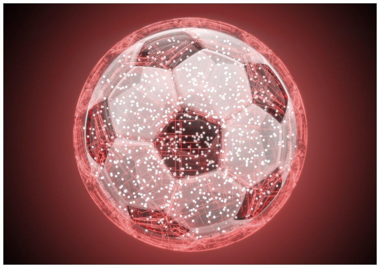 Wallario Wandfolie, Fußball digital - Netzwerk in rot, in verschiedenen Ausführungen Wallario Wandfolie, Fußball digital - Netzwerk in rot, in verschiedenen Ausführungen von Wallario