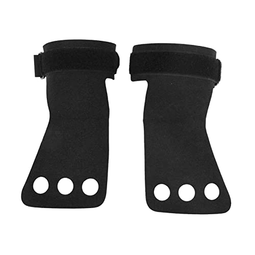 Wallfire 2 Stück Gymnastik Gold Leder Finger Hand Grip für Pull Up Gewicht Lifting Training Black Finger Hand Gymnastik oder Gymnastik Hand Grips von Wallfire