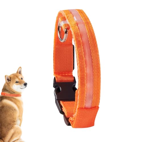 Walopola Blinkende Hundehalsbänder - Leuchtende Hundehalsbänder - Wiederaufladbares Sicherheitshalsband mit weichem Blinklicht für Welpen, Haustiere und kleine Hunde von Walopola