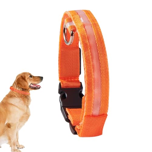 Walopola Blinkende Hundehalsbänder | Leuchtendes Leuchthalsband für Hunde,Wiederaufladbares, blinkendes LED-Sicherheitshalsband für mittelgroße und kleine Haustiere und Hunde von Walopola