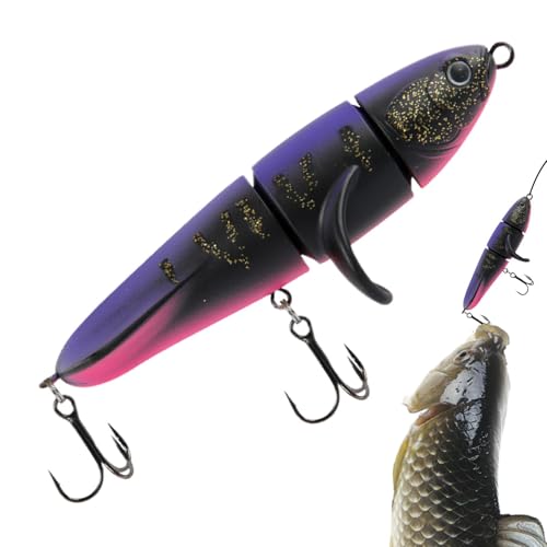 Walopola Köder zum Barschangeln, Swimbaits zum Barschangeln - 3-gelenkige Salzwasserköder Topwater-Angelköder - Angelköder, simulierter Bleistift-Angelköder für Barsche, Schwarzkarpfen, von Walopola