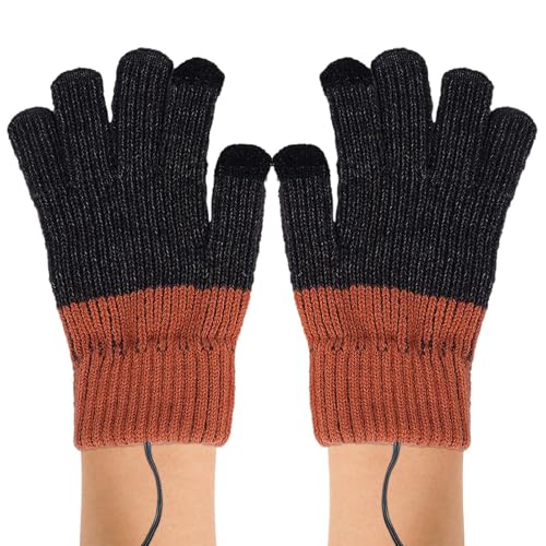 Walopola USB-beheizte Handschuhe, schnell erwärmende USB-Handwärmer-Handschuhe, kaltes Wetter, gemütliche Handwärmen-Fäustlinge zum Gehen, Joggen von Walopola