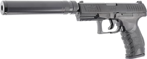 Walther Airsoft Pistole PPQ, Federdruck Waffe mit < 0,5 Joule, inkl. Schalldämpfer-Attrappe 100 x 6 mm BB Soft-Air Kugeln und zweitem Magazin Walther Airsoft Pistole PPQ, Federdruck Waffe mit < 0,5 Joule, inkl. Schalldämpfer-Attrappe 100 x 6 mm BB Soft-Air Kugeln und zweitem Magazin von Walther