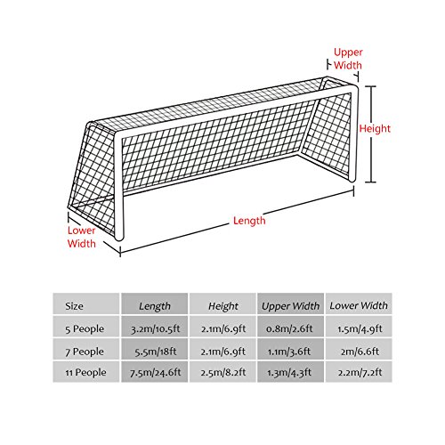 Fußballtornetz, Fußballtornetz, Fußball-Ersatznetz, Standardgröße 10 x 7 Fuß / 18 x 7 Fuß / 24 x 8 Fuß für Feild (7-a-Side 5.5m*2.1m) von Wamsound