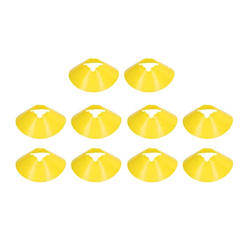 Wamsound 10 Stück Fußball-Punktmarkierungen, Gute Zähigkeit, Nicht leicht zu verformen, verschleißfestes PP, 23 cm, quadratische, Flache Fußball-Bodenpunkte für Geschwindigkeitstraining im (Yellow) von Wamsound