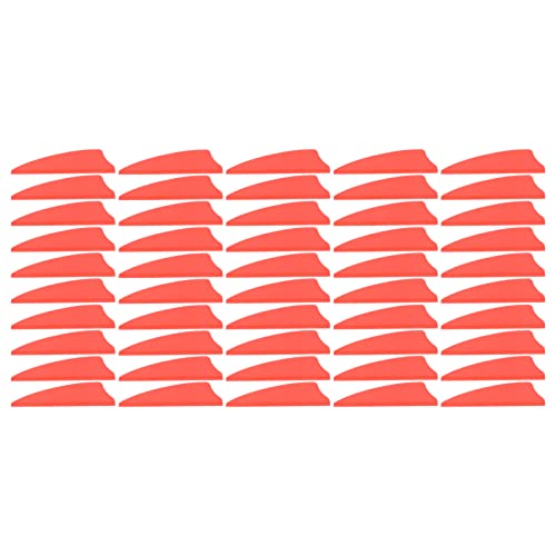 Wamsound Fiberglas-Pfeilfedern 50 Stück Federbefiederung leicht Shiel Pfeilbefiederung DIY Pfeilfedern Befiederung für Bogenschießen im Freien (Rot) von Wamsound