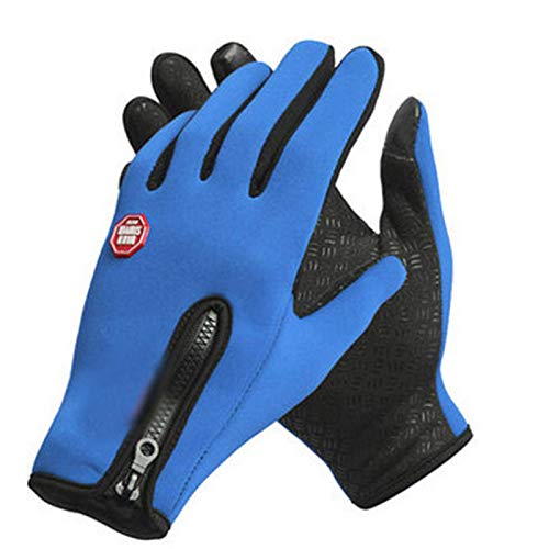 Warme Winterhandschuhe, für Herren und Damen, winddicht, mit Reißverschluss, Touchscreen-Handschuhe, Ski, Schnee, Motorrad, warme Fäustlinge – Blau S Warme Winterhandschuhe, für Herren und Damen, winddicht, mit Reißverschluss, Touchscreen-Handschuhe, Ski, Schnee, Motorrad, warme Fäustlinge – Blau S von WanBeauty