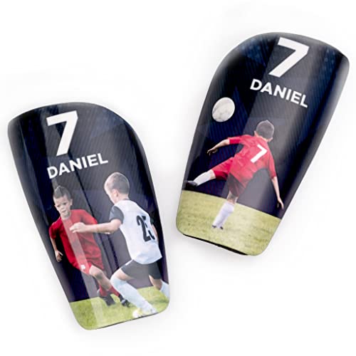 Wanapix | Personalisierte Fußball Schienbeinschoner | Shinguards mit Foto und Text | Kinder und Erwachsene | 100% Personalisierte - Größe S von Wanapix