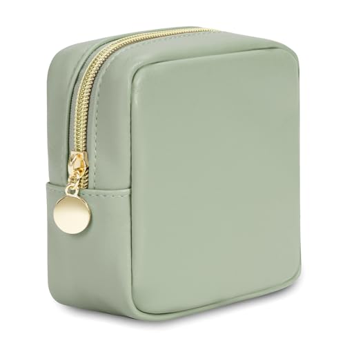 Kleine Kosmetiktasche Schminktasche Klein für Handtasche Mini Make Up Tasche Damen PU Leder Tragbare Makeup Bag mit Reißverschluss, Grün (Patent Angemeldet) Kleine Kosmetiktasche Schminktasche Klein für Handtasche Mini Make Up Tasche Damen PU Leder Tragbare Makeup Bag mit Reißverschluss, Grün (Patent Angemeldet) von Wandering Nature