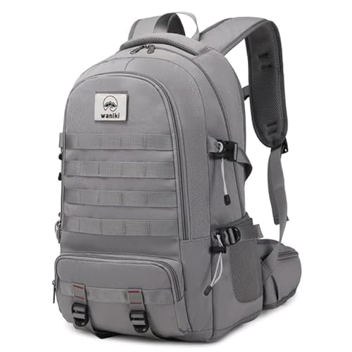 Waniki Rucksack Wanderrucksack 40L - Groß Trekkingrucksack Backpack Wasserdicht Reiserucksack Militär Rucksack Schwarz für Wandern Reise Klettern Radfahren Campping von Waniki