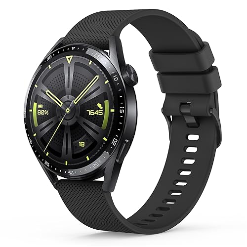 Wanme Armband für Huawei Watch GT 3 46mm Armband/GT 4 46mm/ GT 3 Pro 46mm / GT 4 Pro Herren Damen, 22mm Silikon Armbänder Classic Sport Ersatz Uhrenarmband für Huawei Watch GT 2 46mm/GT 2 Pro/GT 2e von Wanme