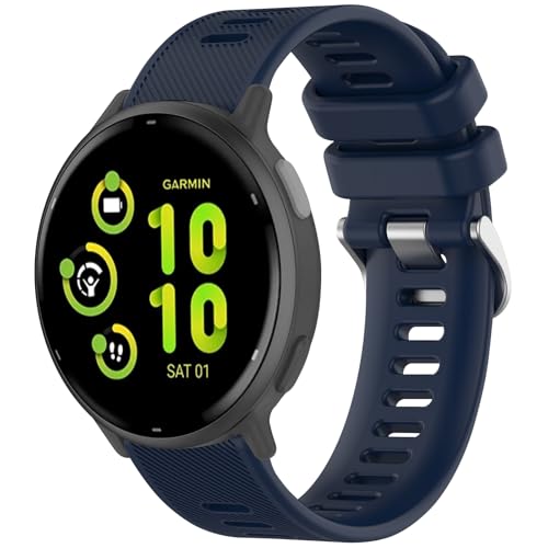 Wanme Armband für Forerunner 55 / Forerunner 165, Vivoactive 5 / Vivoactive 3 / Vívomove HR/Sport für Damen Herren, 20mm Twill Silikon Armbänder Verstellbares Ersatzarmband von Wanme