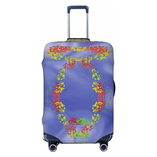 Quadratische Reisegepäckhülle mit Blumenmuster, für 45,7 - 81,3 cm (18-32 Zoll) Gepäck,, Ring der Blumen, L von WapNo