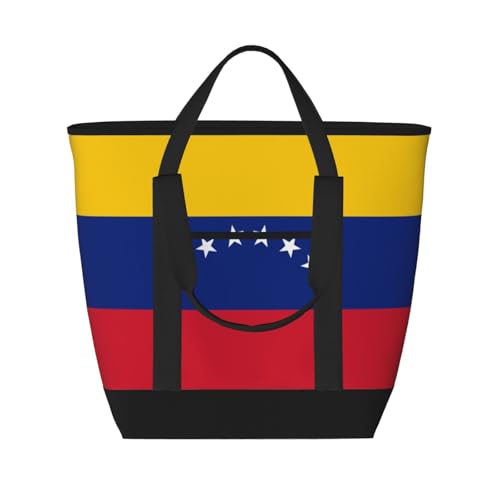 Tragetasche mit Flagge von Venezuela, isoliert, hält kalt, ideal für Lebensmittellieferungen, Reisen, Isolierung oder Kälte am Strand von WapNo