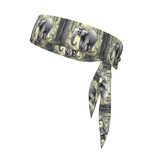 Walking Elephant Sport Tie Reversible Stirnband Laufen Stirnband Fitness Haarband Weich für Tennis, Radfahren und Yoga von WapNo