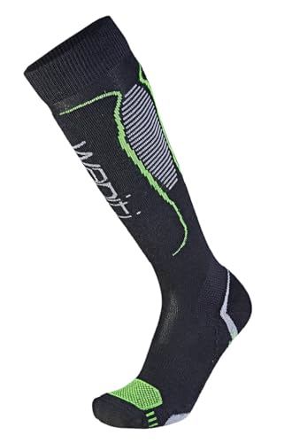 Wapiti W06 Merino Comfort Skisocken (schwarz/Lemon), EU 36-38 von WAPITI