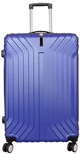 Hartschalen ABS Koffer Trolley Reisekoffer Reisetrolley mit 3D Oberfläche Handgepäck Boardcase Palma (Größe XL, Farbe Blau) von Warenhandel König