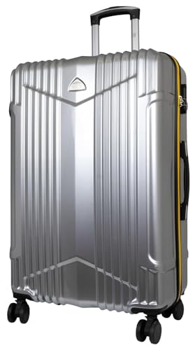 Warenhandel König Hartschalen Koffer Trolley Haimar farbig abgesetzter Reißverschluss - Farbe Silber - Gr. XL von Warenhandel König