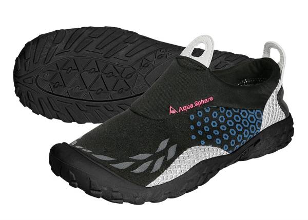 AQUA SPHERE Sporter Badeschuhe Strandschuhe Neoprenschuhe Wasserschuhe BLK/BLUE von WassersportEuropa