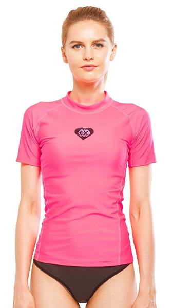 Aqua Marina Alluv Damen SS Rash Guard UV-Shirt Lycra Badeshirt Schwimmshirt pink von WassersportEuropa