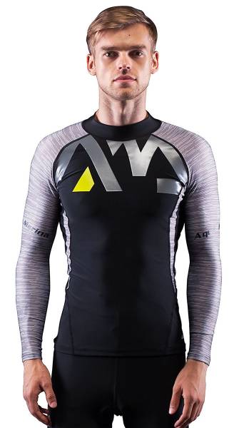 Aqua Marina Division Rash Guard UV-Shirt Lycra Badeshirt Schwimmshirt black von WassersportEuropa