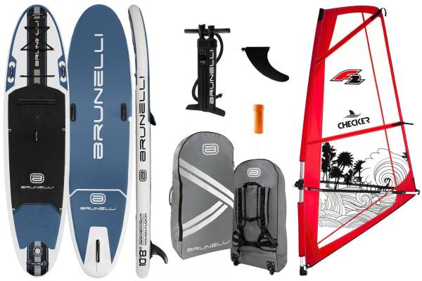 BRUNELLI 10.8 Windsurf Double Layer SUP Board Stand Up Paddel Checker 4,5qm Rigg BRUNELLI 10.8 Windsurf Double Layer SUP Board Stand Up Paddel Checker 4,5qm Rigg von WassersportEuropa