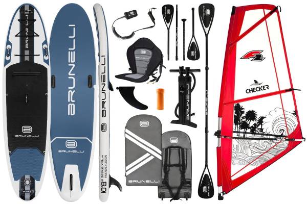 BRUNELLI 10.8 Woven Windsurf Board Segel iSUP Stand Up Paddle Checker 4,5qm Rigg von WassersportEuropa