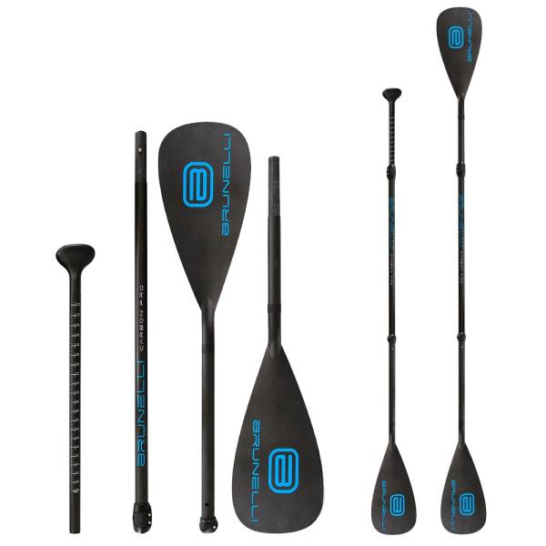 BRUNELLI CARBON PRO Kajak Dual Tech Paddle 2-in-1 SUP Paddel 4-teilig 180-220cm von WassersportEuropa