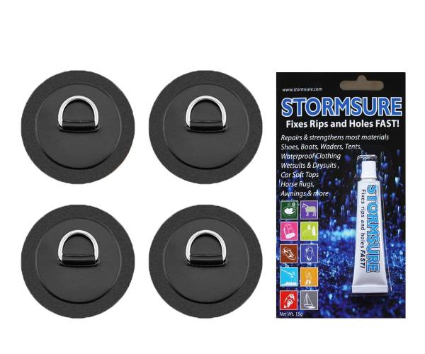 BRUNELLI D-RING PAD Set SUP Board Kajaksitz Befestigung 4x Patch inkl 15g Kleber BRUNELLI D-RING PAD Set SUP Board Kajaksitz Befestigung 4x Patch inkl 15g Kleber von WassersportEuropa