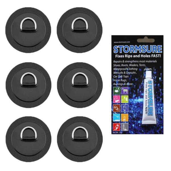 BRUNELLI D-RING PAD Set SUP Board Kajaksitz Befestigung 6x Patch inkl 15g Kleber BRUNELLI D-RING PAD Set SUP Board Kajaksitz Befestigung 6x Patch inkl 15g Kleber von WassersportEuropa