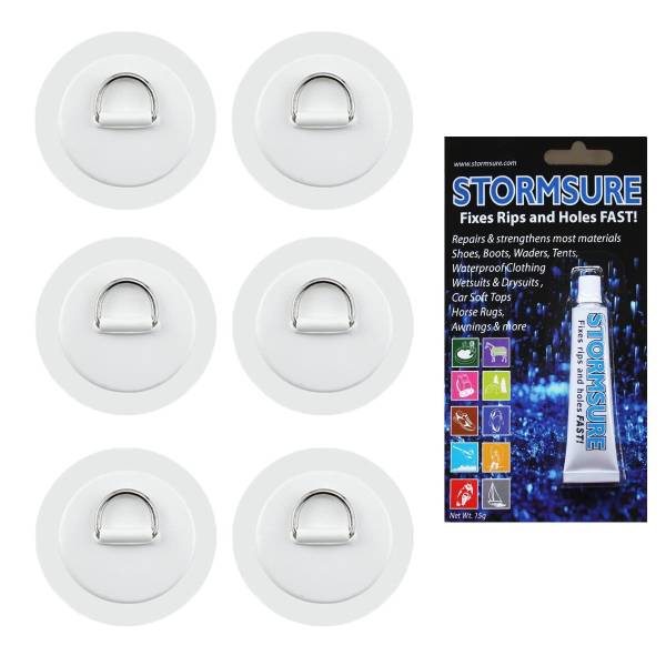 BRUNELLI D-RING PAD Set SUP Board Kajaksitz Befestigung 6x Patch inkl 15g Kleber BRUNELLI D-RING PAD Set SUP Board Kajaksitz Befestigung 6x Patch inkl 15g Kleber von WassersportEuropa