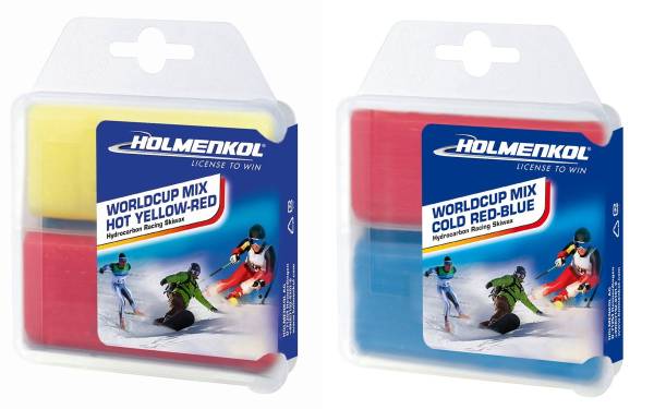 Holmenkol Worldcup Wax Wachs Mix yellow-red-blue 4 x 35g Skiwachs Snowboard von WassersportEuropa