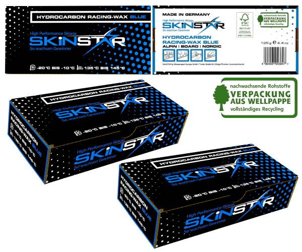 SKINSTAR Hydrocarbon Racing Wachs Skiwax Profi-Wachs COLD Mix Blue 250g von WassersportEuropa