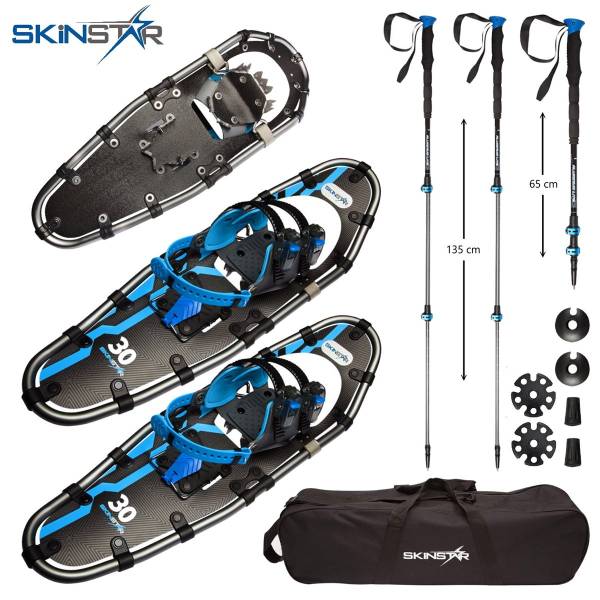 SKINSTAR Schneeschuhe 30" SET Alu-Rahmen Schneeschuhwandern Tourenski Stock SKINSTAR Schneeschuhe 30" SET Alu-Rahmen Schneeschuhwandern Tourenski Stock von WassersportEuropa