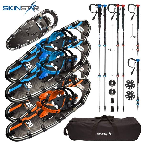 SKINSTAR Schneeschuhe SET Alu-Rahmen Schneeschuhwandern Tourenski Stock bis 1... SKINSTAR Schneeschuhe SET Alu-Rahmen Schneeschuhwandern Tourenski Stock bis 1... von WassersportEuropa